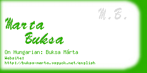 marta buksa business card