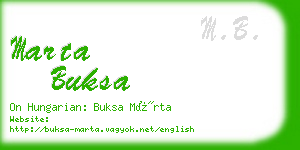 marta buksa business card